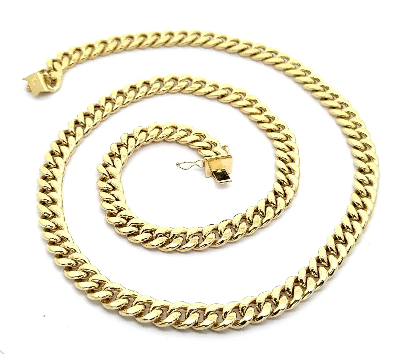 Classic Men's 10k Yellow Gold 26" Long Curb Cuban Link Chain Necklace