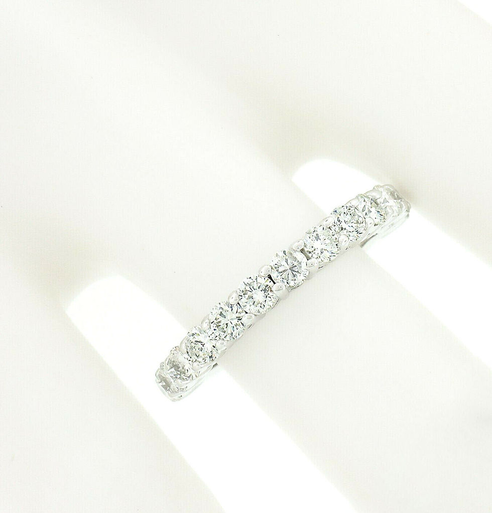 Thumbnail: 14k White Gold 1.14ctw Round Shared Prong Diamond Classic Wedding Band Ring