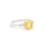 Vintage 14k Gold 1.23ctw Pastel Yellow Cushion Natural Sapphire Diamond Ring