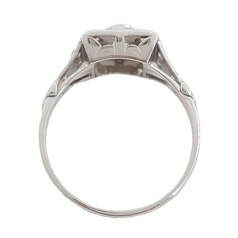 Thumbnail: Vintage Art Deco Platinum 0.70ctw Old Cut Diamond Square Ring