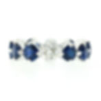 14k White Gold 4.74ctw Alternating Sapphire Diamond Wedding Eternity Band Ring