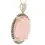 Thumbnail: 18k Rose Gold Cabochon Rose Quartz 1.46ctw Halo Fancy Diamond Pendant Necklace