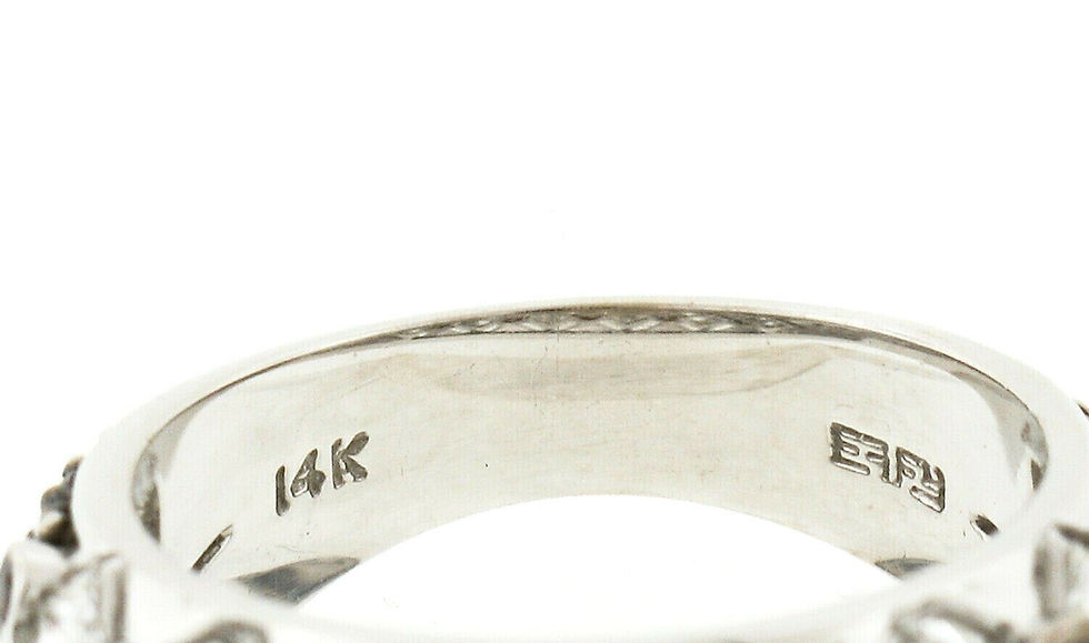 Thumbnail: 14K Gold 4.82ctw White & Fancy Brown Diamond Open Quilted Wide Band Ring