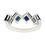 Thumbnail: 18K White Gold 2.30ctw Square Step Cut Sapphire Prong Set Stack Band Ring