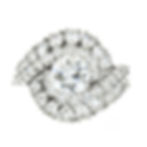 Vintage Platinum 4.58ctw GIA Round & Pear Cut Diamond Domed Swirl Cocktail Ring