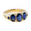 Thumbnail: Victorian Inspired 9k Gold 2.33ctw Oval Sapphire & Diamond Trilogy Band Ring