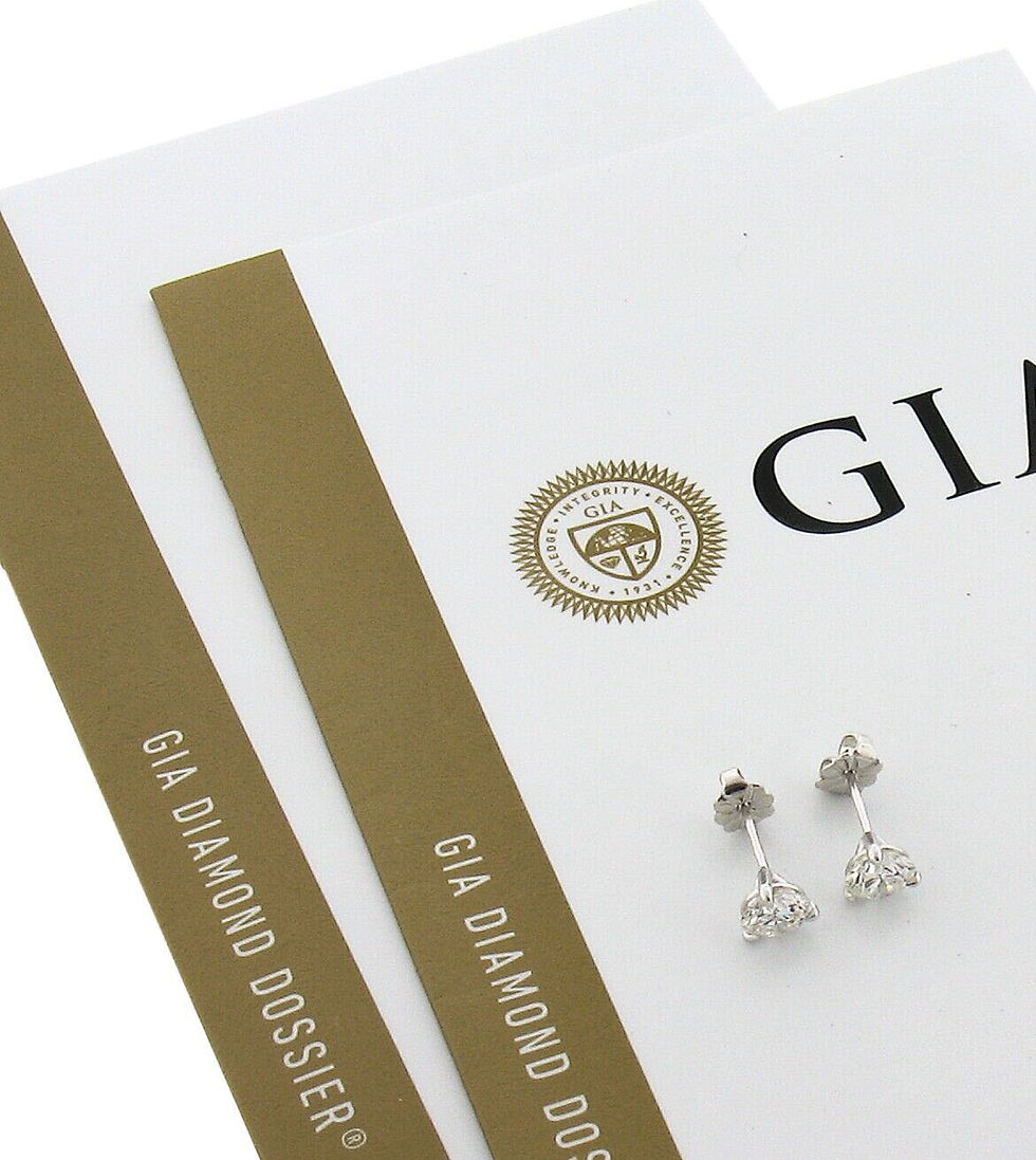 Thumbnail: NEW Platinum 1.52ctw 3 Prong Martini Round Brilliant Diamond Stud Earrings