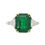 Thumbnail: Tiffany & Co Platinum 4.05ctw Emerald Cut Emerald & Diamond 3 Stone Ring