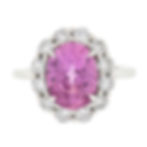 Platinum 5.64ctw Oval Pink Sapphire & Diamond Halo Engagement Cocktail Ring