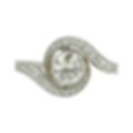 Antique Platinum 1.12ctw Old Euro Cut Diamond Swirl Engagement Ring