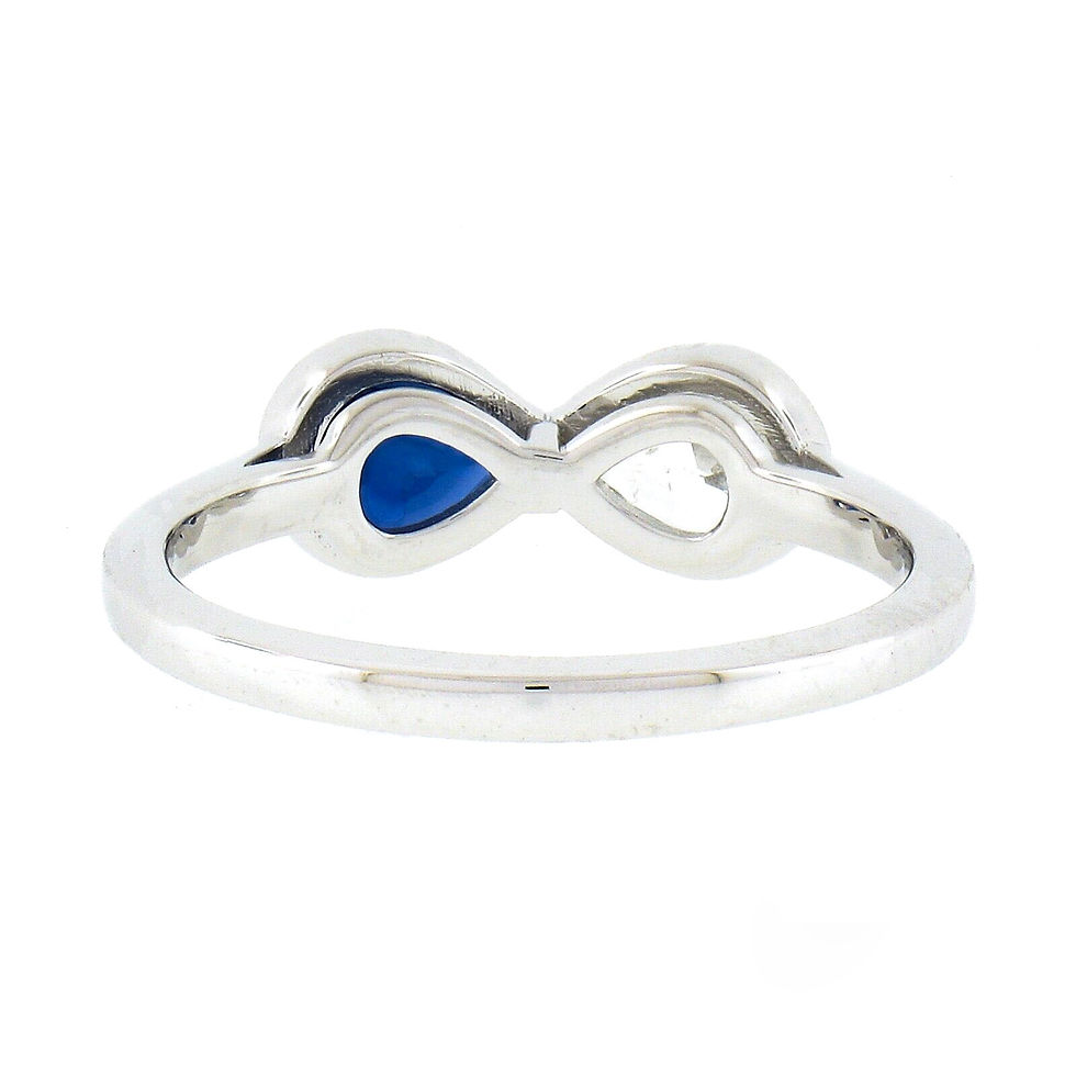 Thumbnail: Platinum 1.39ctw Sapphire and Diamond Double Pear Cut Infinity Ring