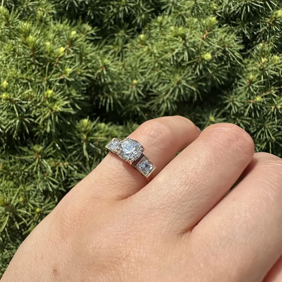 Thumbnail: Antique Yellow Gold 2.34ctw Old European French Cut Diamond Engagement Ring