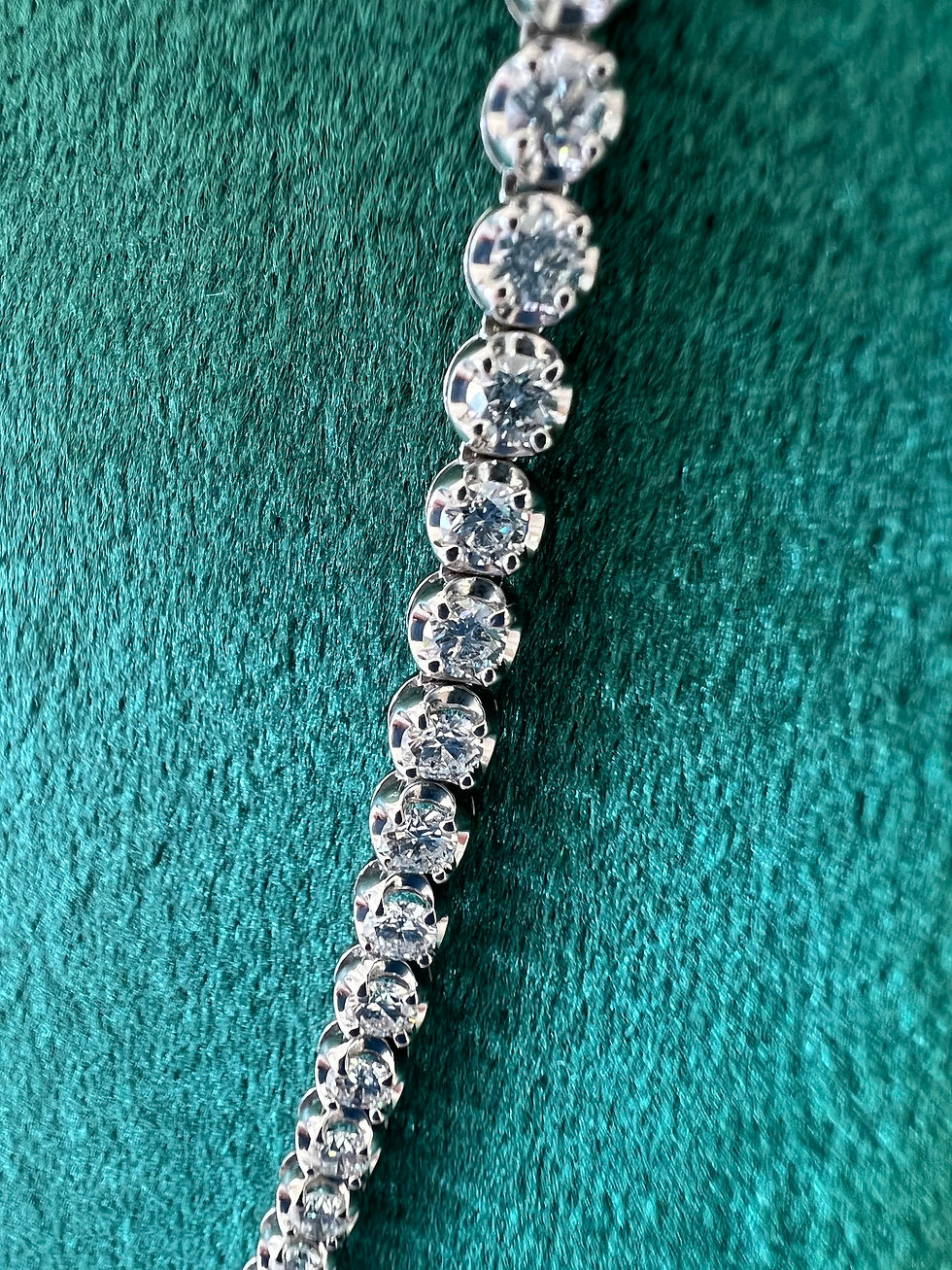 Thumbnail: 14k White Gold 9.70ctw Round Brilliant Diamond Line Tennis Necklace