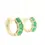 Thumbnail: 14k Yellow Gold 1.50ctw Emerald Classic Hoop Huggie Push Earrings