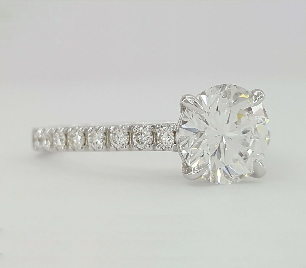 Thumbnail: NEW 14k White Gold 1.65ctw Round Brilliant Cut Diamond Engagement Ring