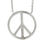 Thumbnail: 14k White Gold 0.50ctw Round Diamond Peace Sign Pendant and Adjustable Chain