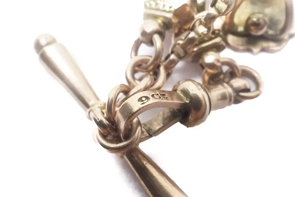 Thumbnail: Antique Victorian 9k Gold Albertina Watch Chain Belcher Bracelet