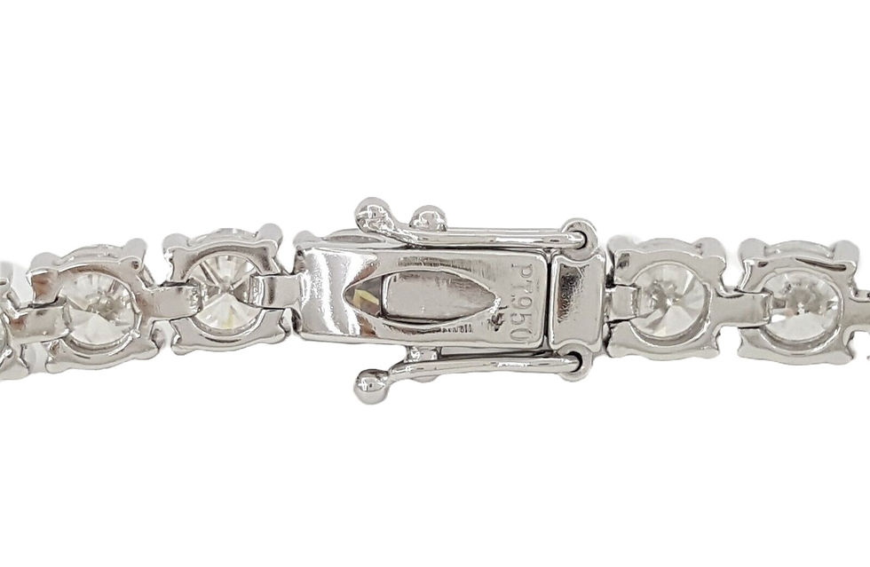 Thumbnail: Platinum 13.00ctw Round Brilliant Diamond Straight Line Tennis Bracelet