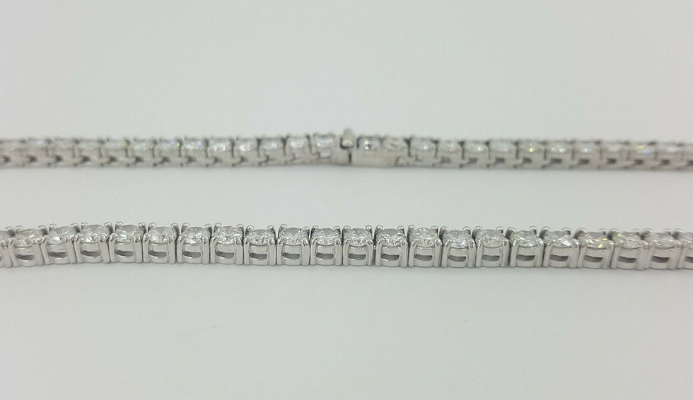 Thumbnail: Platinum 13.20ctw Round Brilliant Diamond Line Tennis Necklace