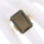 Thumbnail: Vintage 12K Yellow Gold Large Emerald Cut Smoky Quartz Solitaire Cocktail Ring