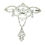 Thumbnail: Antique Belle Epoque Platinum European Diamond Pearl Wide Large Brooch w/ Dangle