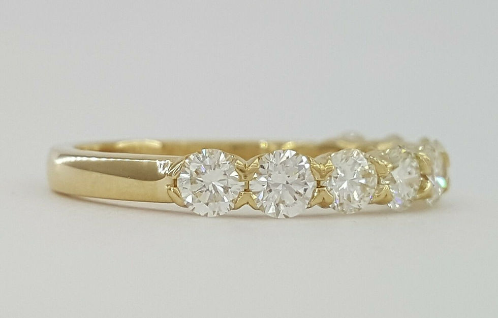 Thumbnail: 18k Yellow Gold 1.00ctw 9 Stone Round Cut Diamond Wedding Anniversary Band Ring