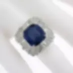 Vintage Platinum 13.66ctw Cushion Sapphire and Diamond Ballerina Handmade Ring
