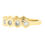 Thumbnail: 18K Gold 0.58ctw Round Burnish Set Diamond Stackable Hexagon Shape Band Ring