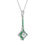 Thumbnail: Art Deco Inspired 18k White Gold 2.08ctw Diamond Emerald Ray of Light Necklace