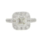 14k White Gold 2.56ctw Square Emerald Asscher Cut Diamond Halo Engagement Ring