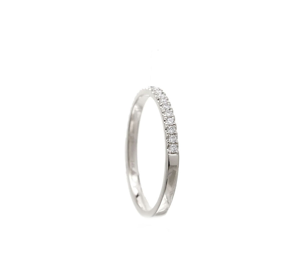 Thumbnail: NEW Round Brilliant Diamond 0.25ctw Half Eternity Wedding Stacking Band Ring