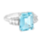 Vintage Inspired 14k Gold 4.72ctw Aquamarine & Stepped Baguette Diamond Ring