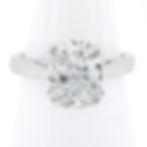 Thumbnail: Platinum 3.09ctw Elongated Cushion Cut Diamond Solitaire Engagement Ring