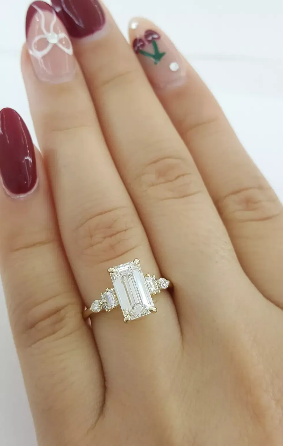 Thumbnail: Art Deco Inspired 14k Gold 2.00ctw Emerald Cut Diamond Engagement Ring
