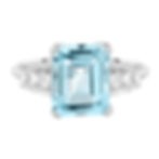 Vintage Inspired 14k Gold 4.72ctw Aquamarine & Stepped Baguette Diamond Ring