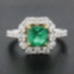 NEW 18k TT Gold 2.51ctw GIA Colombia Green Emerald w/ Diamond Halo Ring