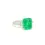 Thumbnail: Vintage Platinum GIA 2.62ct Green Colombian Emerald Old Bezel Diamond Sides Ring