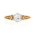 Antique Victorian 14k Gold 0.64ct Old Mine Diamond Solitaire Engagement Ring