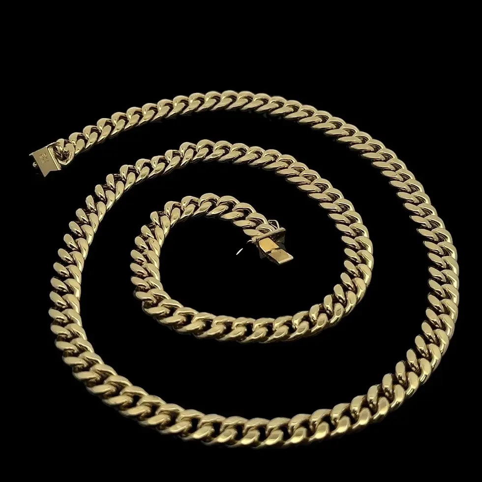 Thumbnail: Classic Men's 10k Yellow Gold 26" Long Curb Cuban Link Chain Necklace