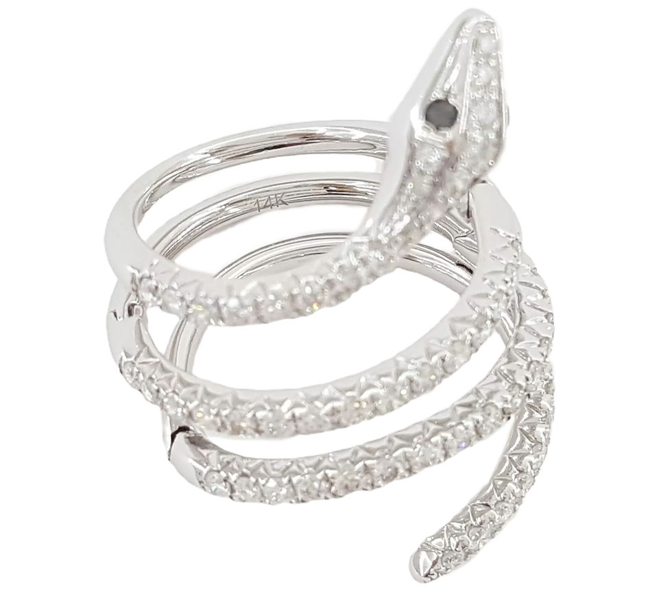 Thumbnail: 14k White Gold  1.00ctw Diamond Coiled Flexible Snake Serpent Wrap Ring