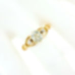 Antique Victorian 10k Gold 1.39ctw Diamond 3 Stone Open Sides Engagement Ring