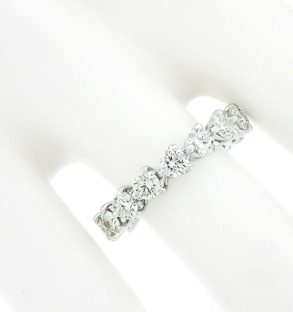 Thumbnail: 14k White Gold 2.75ctw Martini Prong Round Diamond Eternity Wedding Band Ring