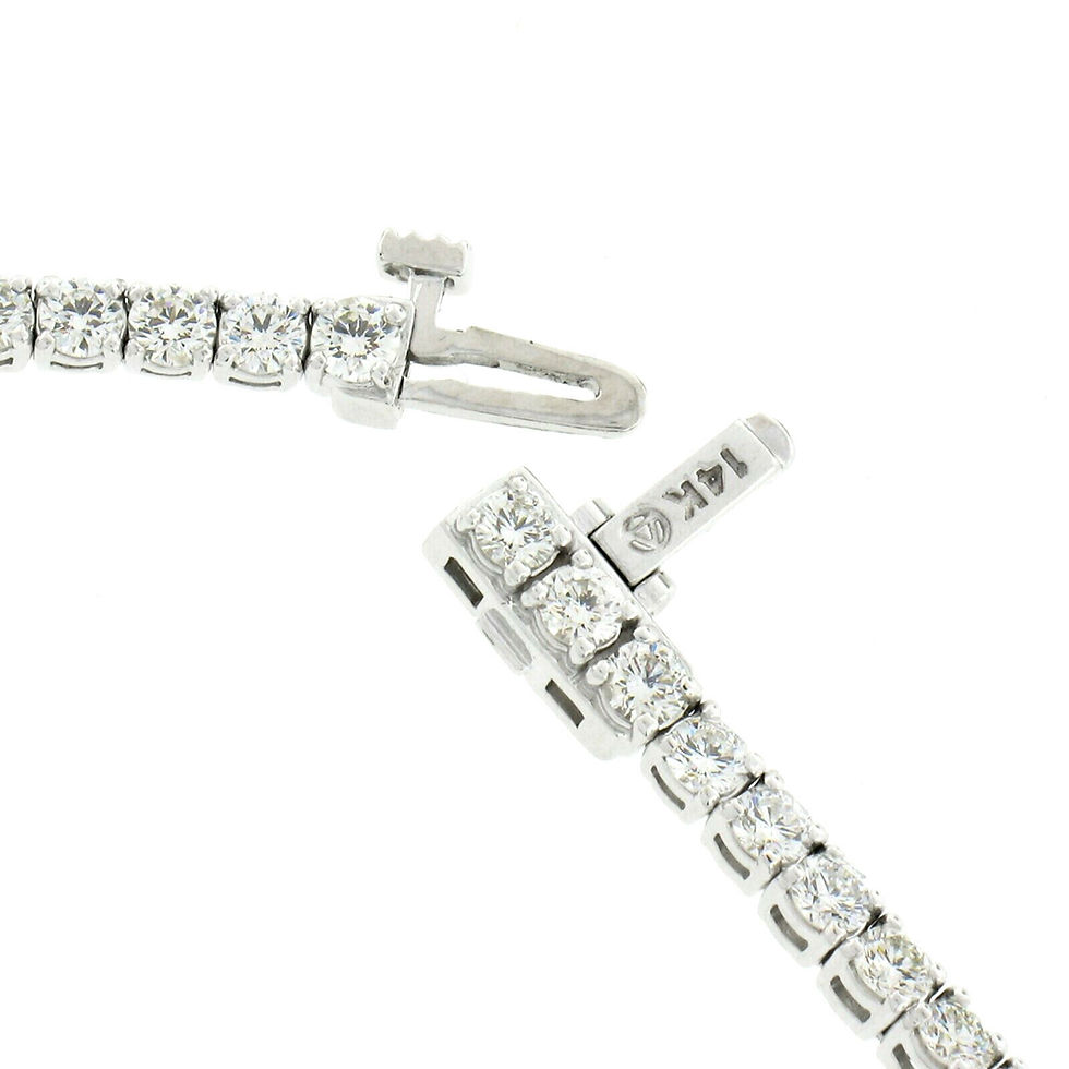 Thumbnail: Classic 14k White Gold Round Brilliant 3.91ctw Diamond Line Tennis Bracelet