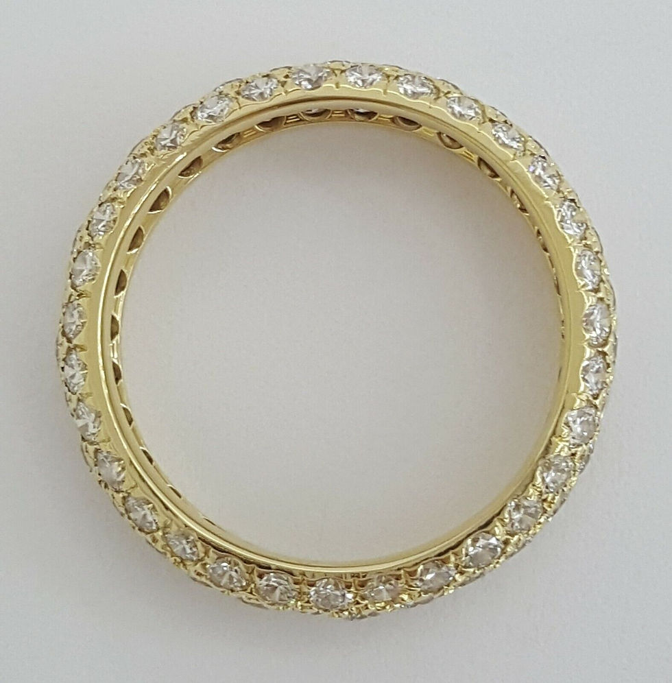 Thumbnail: 14k Gold 2.50ctw Pave Diamond Domed Eternity Wedding Stack Band Ring