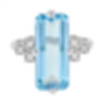 Art Deco Inspired 18k Gold 5.40ctw Emerald Cut Topaz & Diamond Cocktail Ring