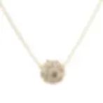 Antique 14k Gold 0.63ctw Champagne Diamond Cluster Flower Pendant Necklace