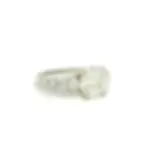 Vintage Mid-Century Platinum 2.24ctw Old Diamond Step Sides Engagement Ring