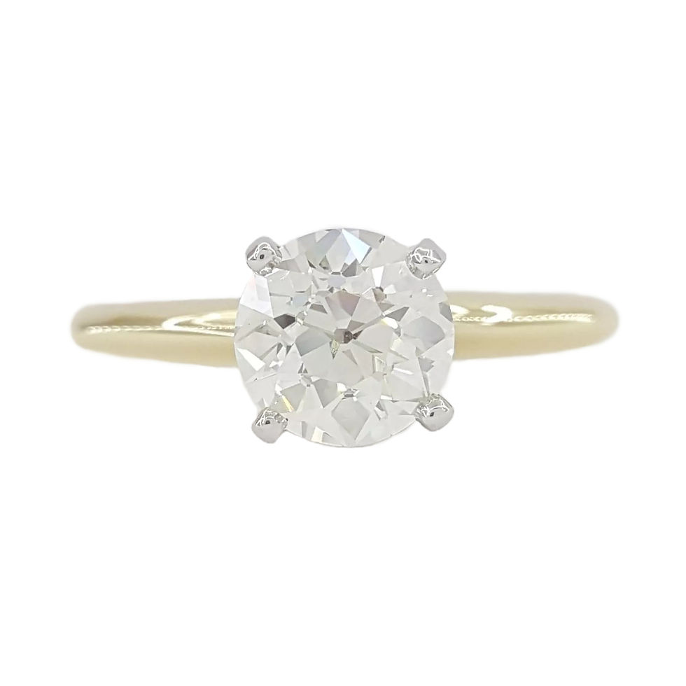 Vintage 14k Gold 1.11ctw Old European Cut Diamond Solitaire Engagement Ring