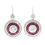 Thumbnail: Art Deco Inspired 14K White Gold 3.62ct Diamond Calibre Ruby Halo Drop Earrings