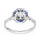 Thumbnail: Art Deco Design 18k Gold 3.97ctw Diamond & Sapphire Halo Engagement Ring